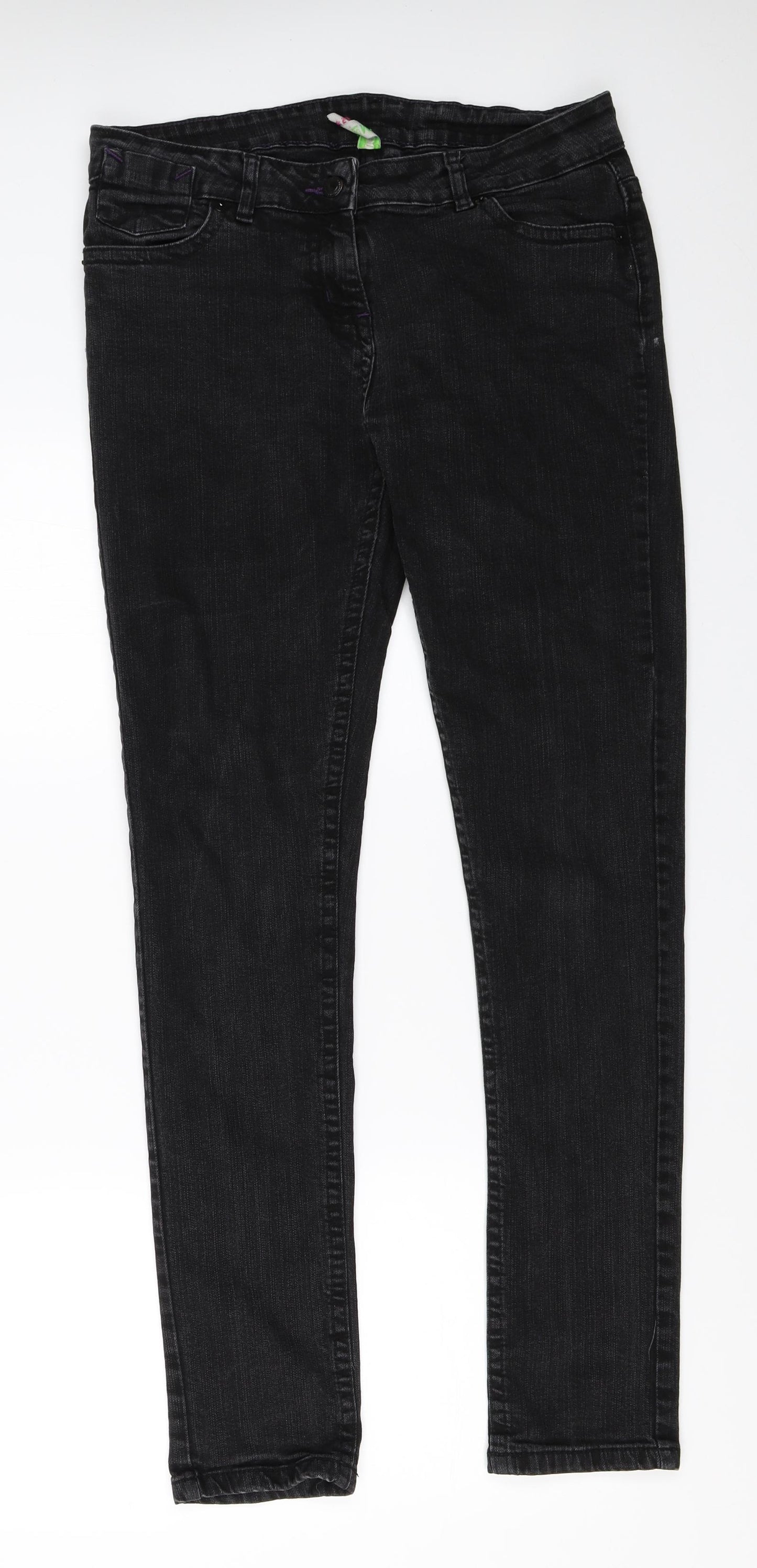 Primark Womens Black  Denim Skinny Jeans Size 14 L31 in