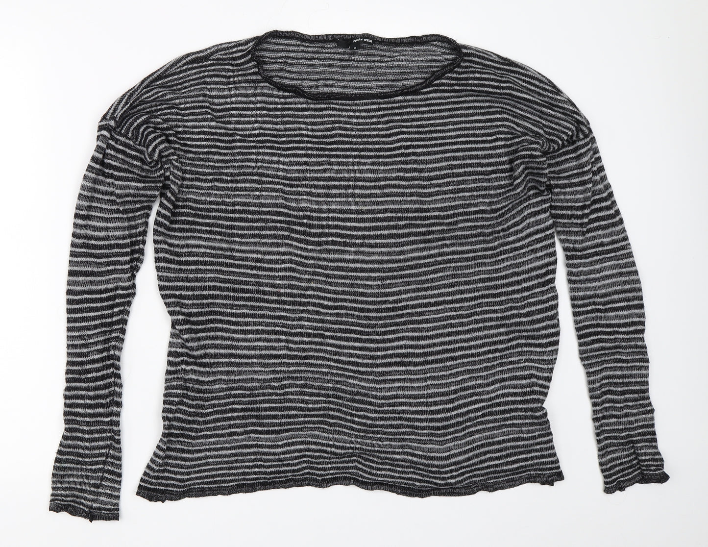 TALLY WEiJL Womens Grey Striped  Pullover Jumper Size M