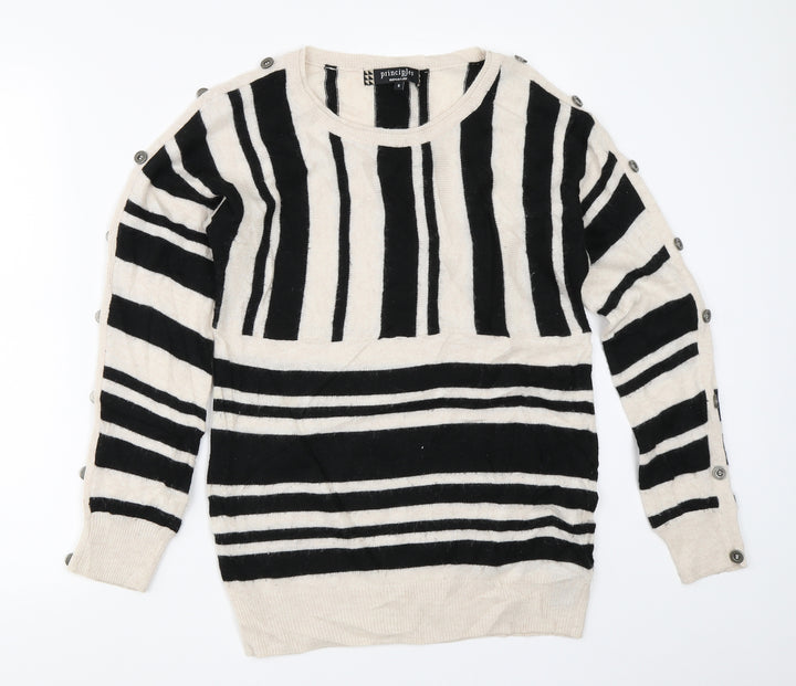Principles Womens Beige Striped Pullover Jumper Size 8