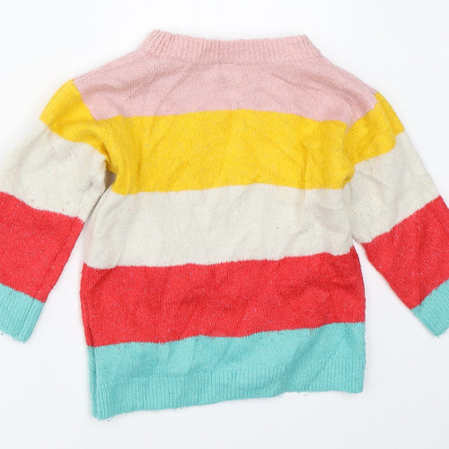 H&M Girls Multicoloured Colourblock  Pullover Jumper Size 12-18 Months
