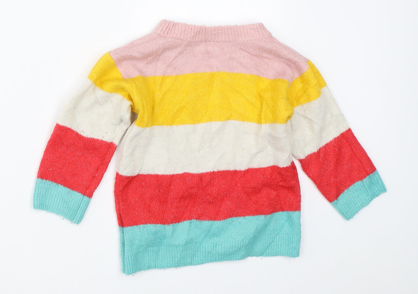H&M Girls Multicoloured Colourblock  Pullover Jumper Size 12-18 Months