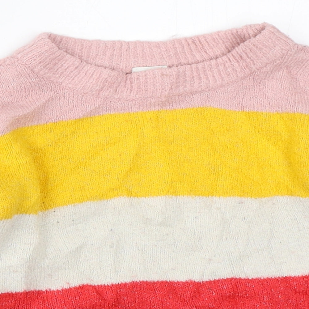 H&M Girls Multicoloured Colourblock  Pullover Jumper Size 12-18 Months
