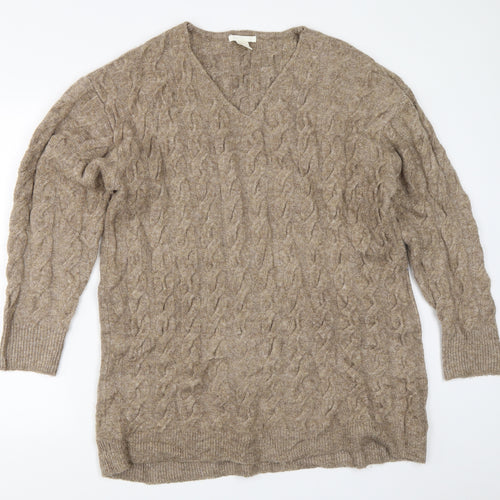 H&M Womens Beige   Tunic Jumper Size M
