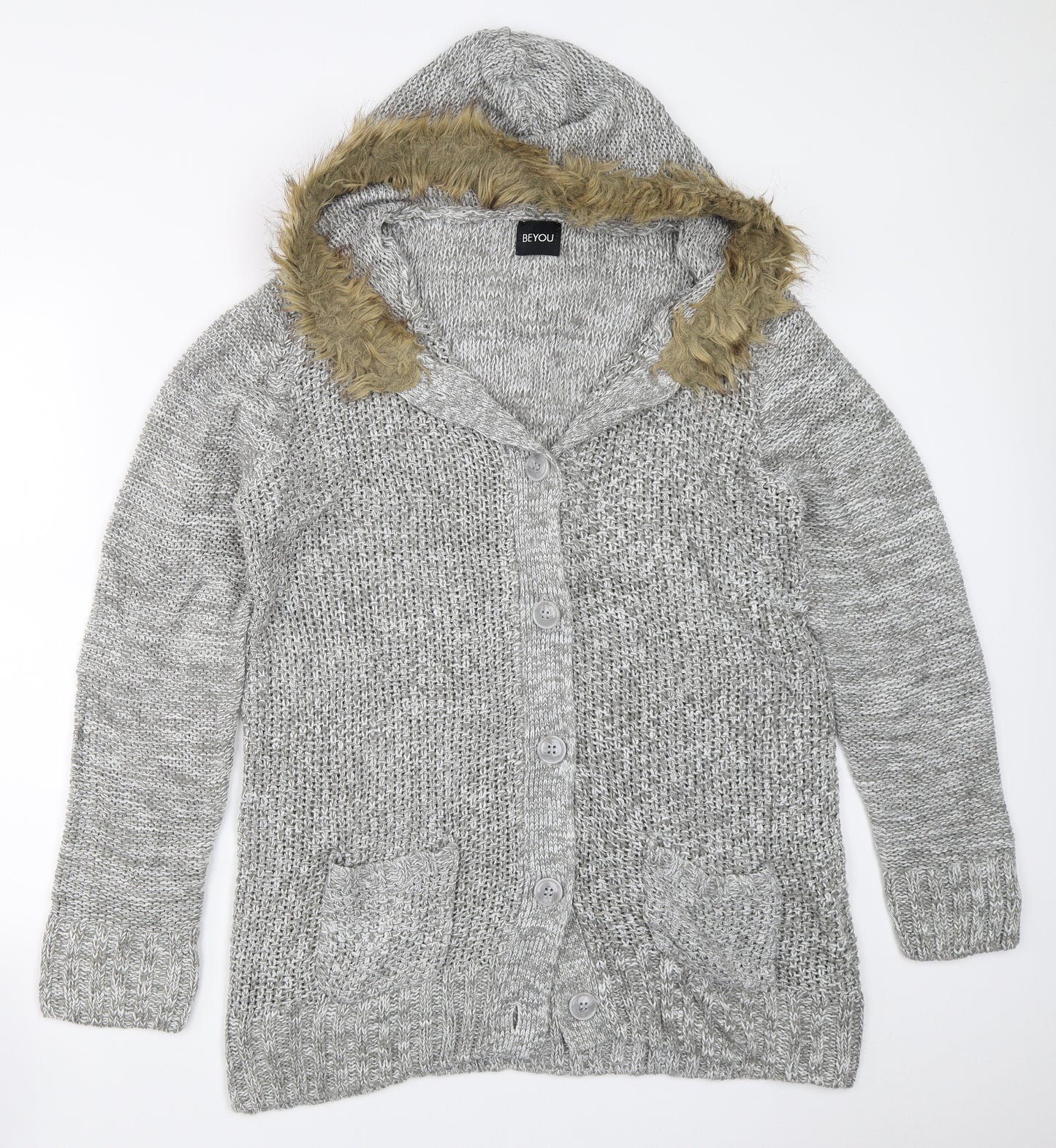 BeYou Womens Grey   Cardigan Jumper Size 16