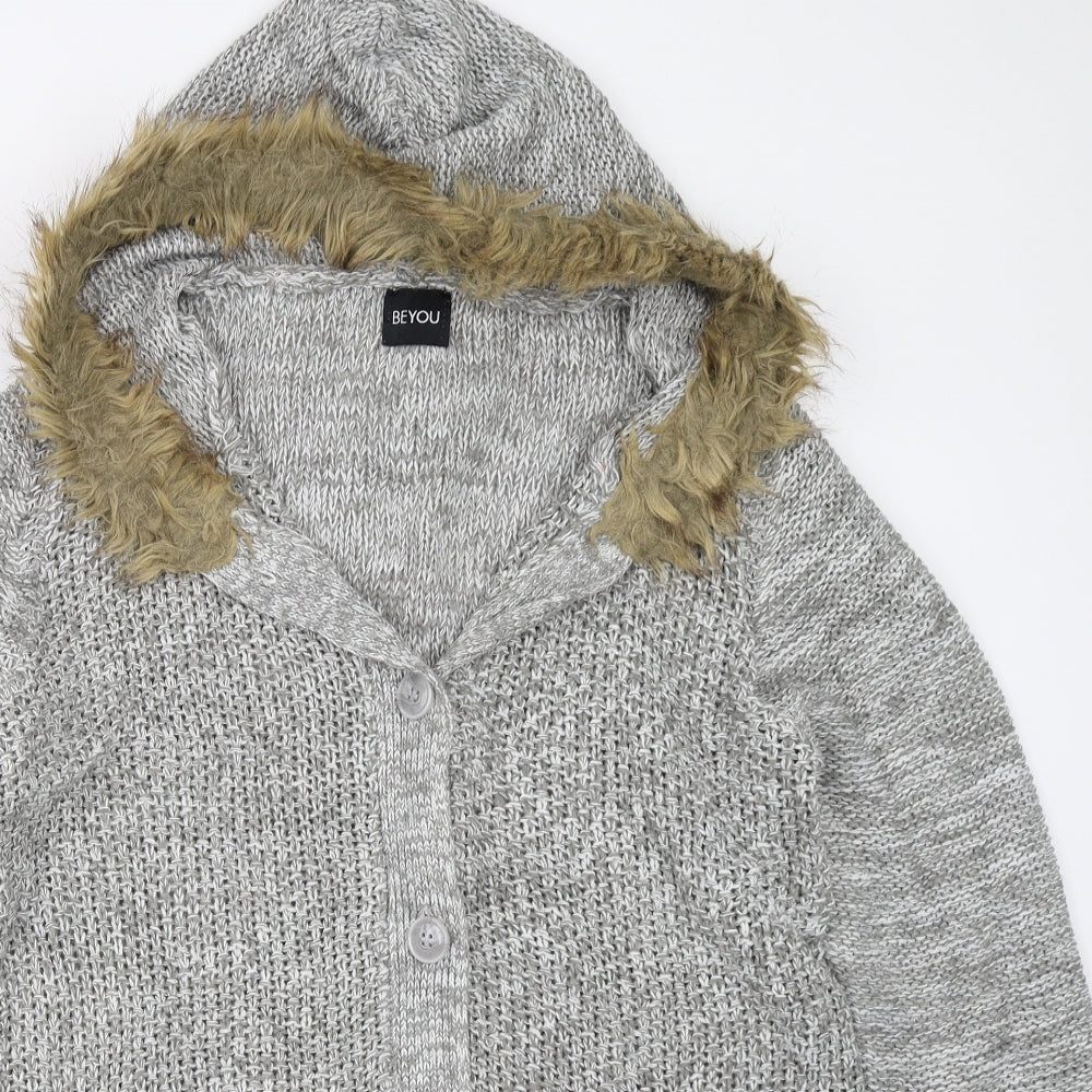 BeYou Womens Grey   Cardigan Jumper Size 16