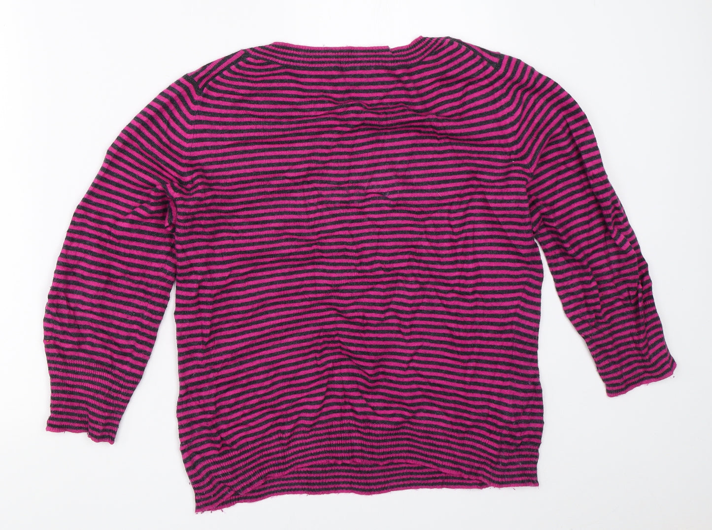 Country Casuals Womens Pink Striped  Pullover Jumper Size S