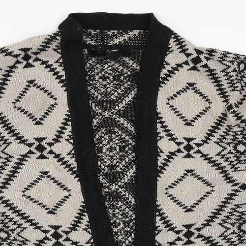 FOREVER 21 Womens Beige Geometric  Cardigan Jumper Size S
