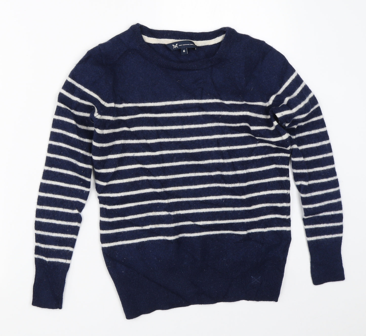 Crew Clothing Womens Blue Striped  Pullover Jumper Size 6