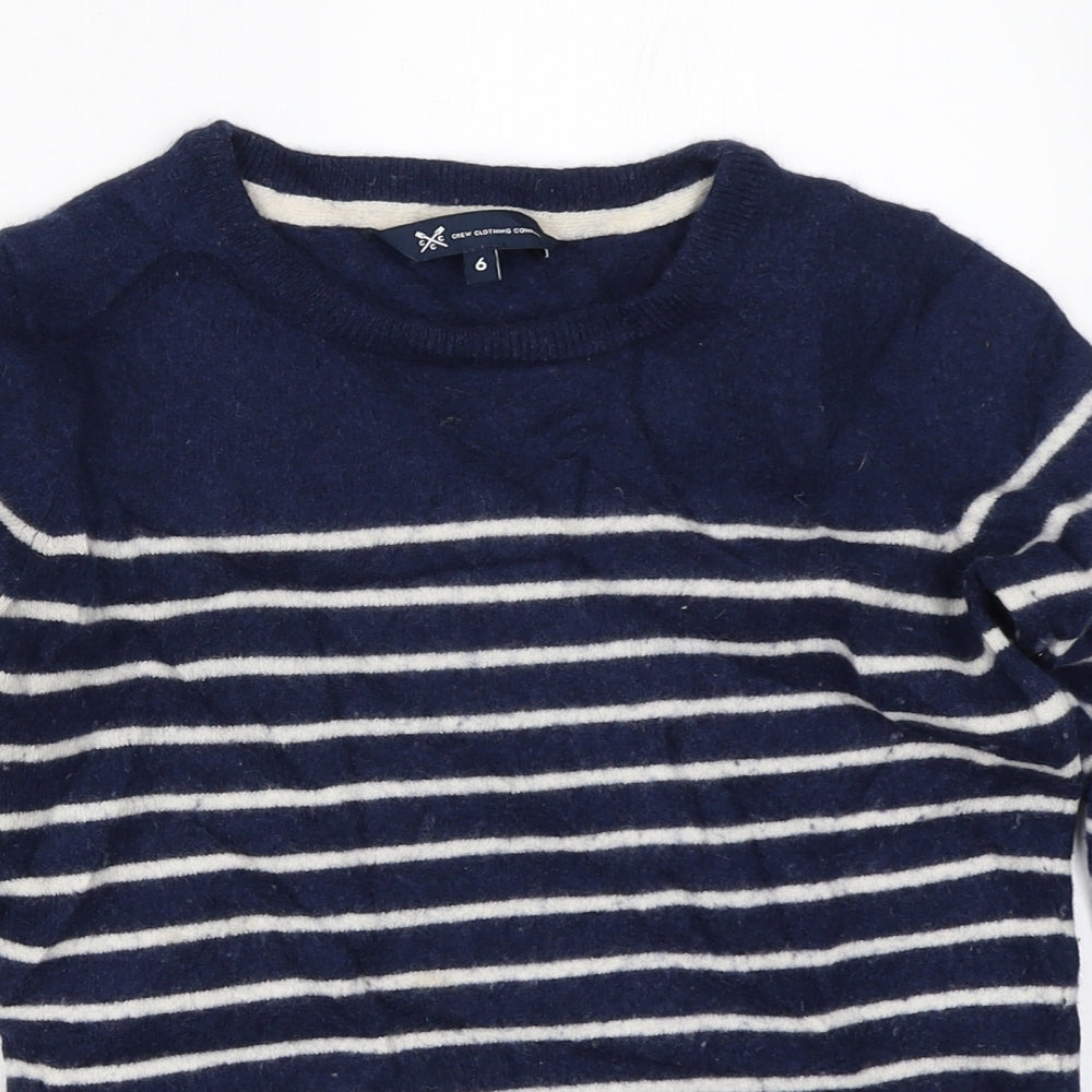 Crew Clothing Womens Blue Striped  Pullover Jumper Size 6