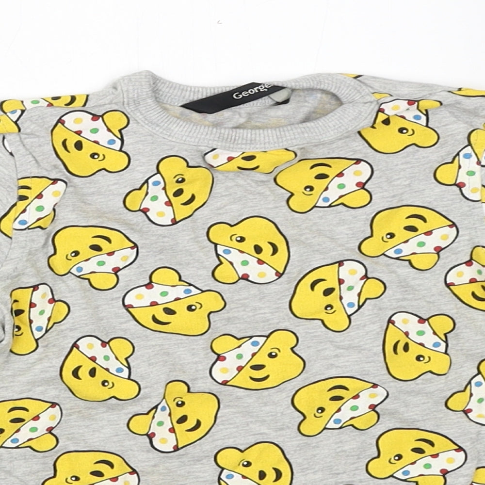 George Boys Grey   Basic T-Shirt Size 3-4 Years  - Pudsey Bear Children in Need