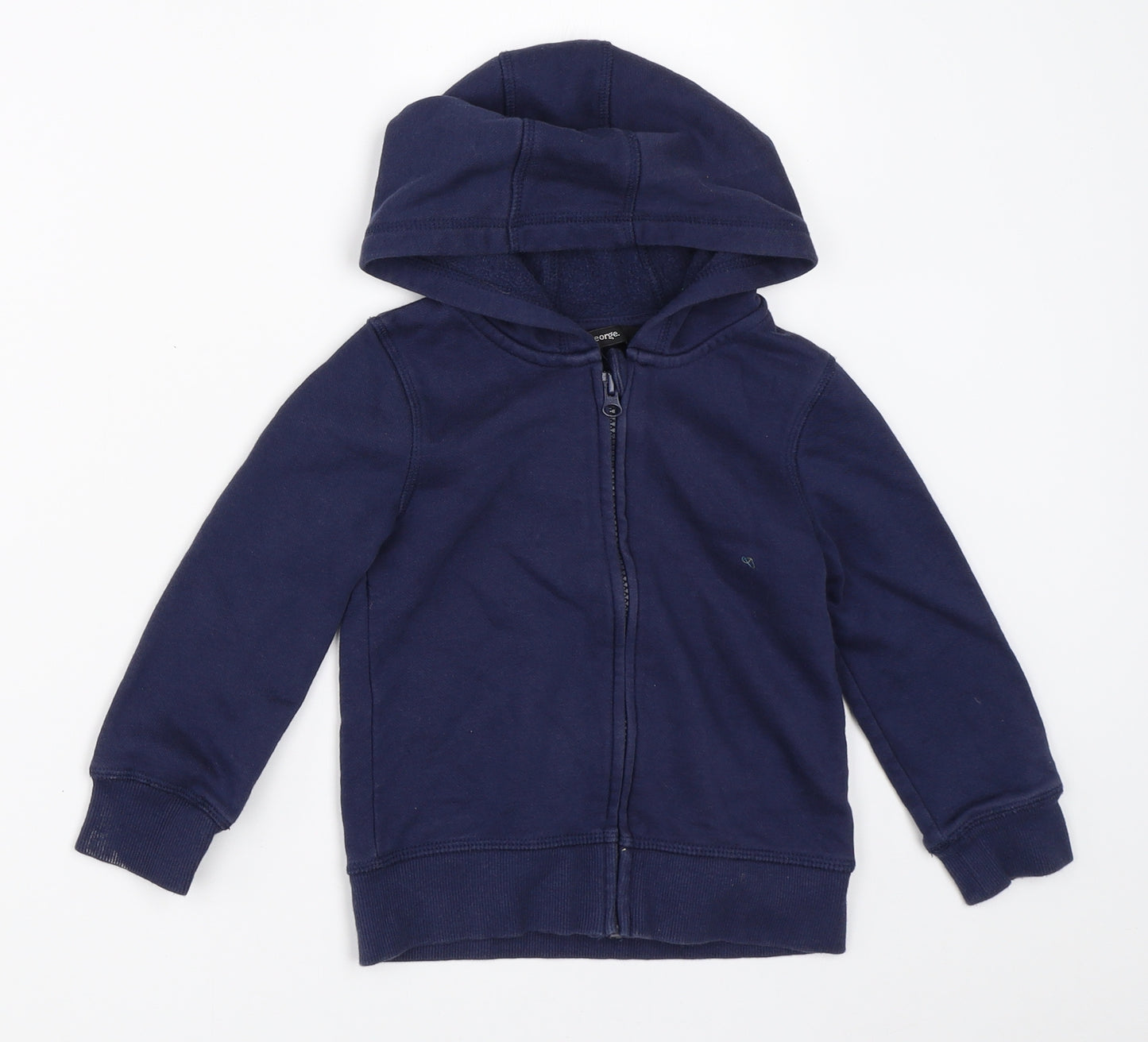 George Boys Blue   Full Zip Hoodie Size 2-3 Years