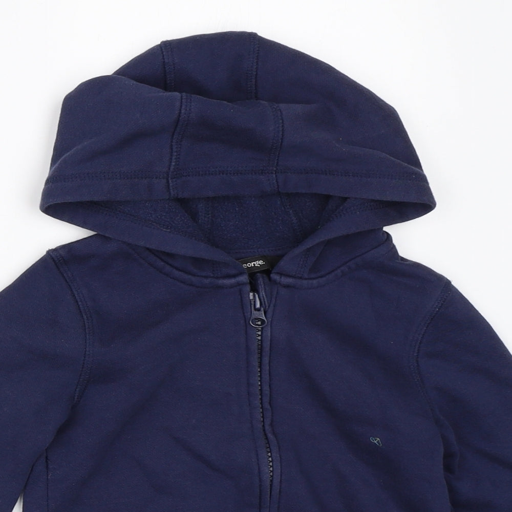 George Boys Blue   Full Zip Hoodie Size 2-3 Years