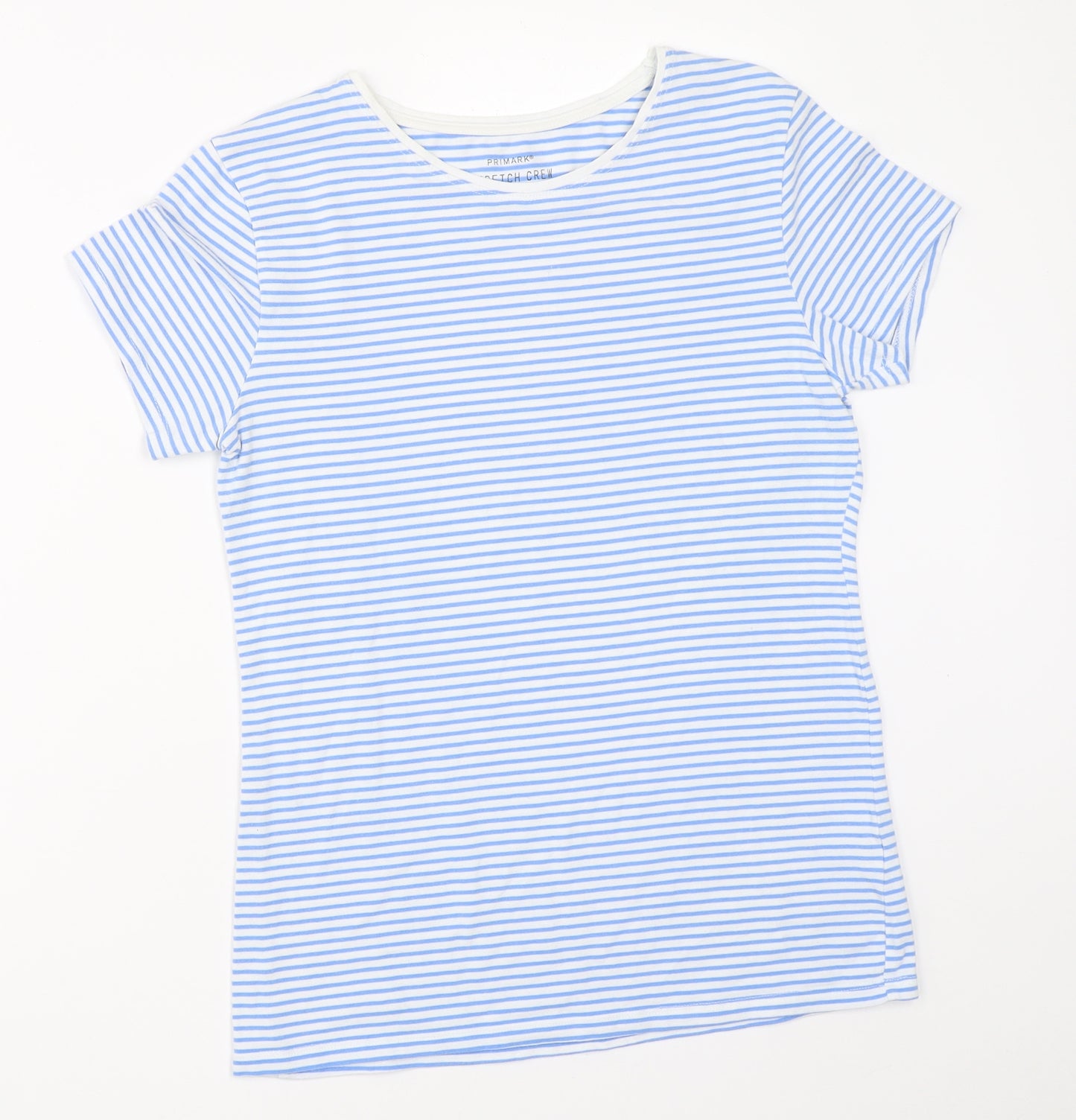 Primark Womens Blue Striped  Basic T-Shirt Size 14