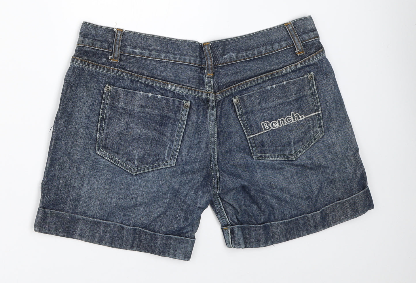 Bench Womens Blue  Denim Hot Pants Shorts Size 30 in