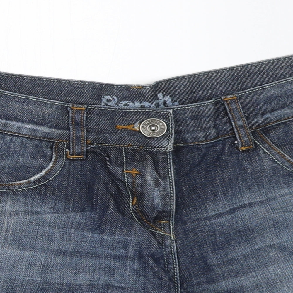 Bench Womens Blue  Denim Hot Pants Shorts Size 30 in