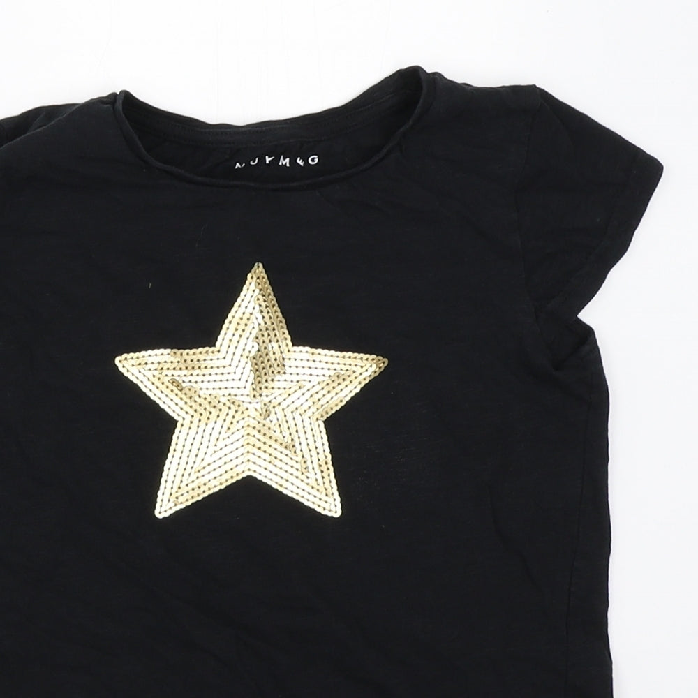Nutmeg Girls Black   Basic T-Shirt Size 9-10 Years