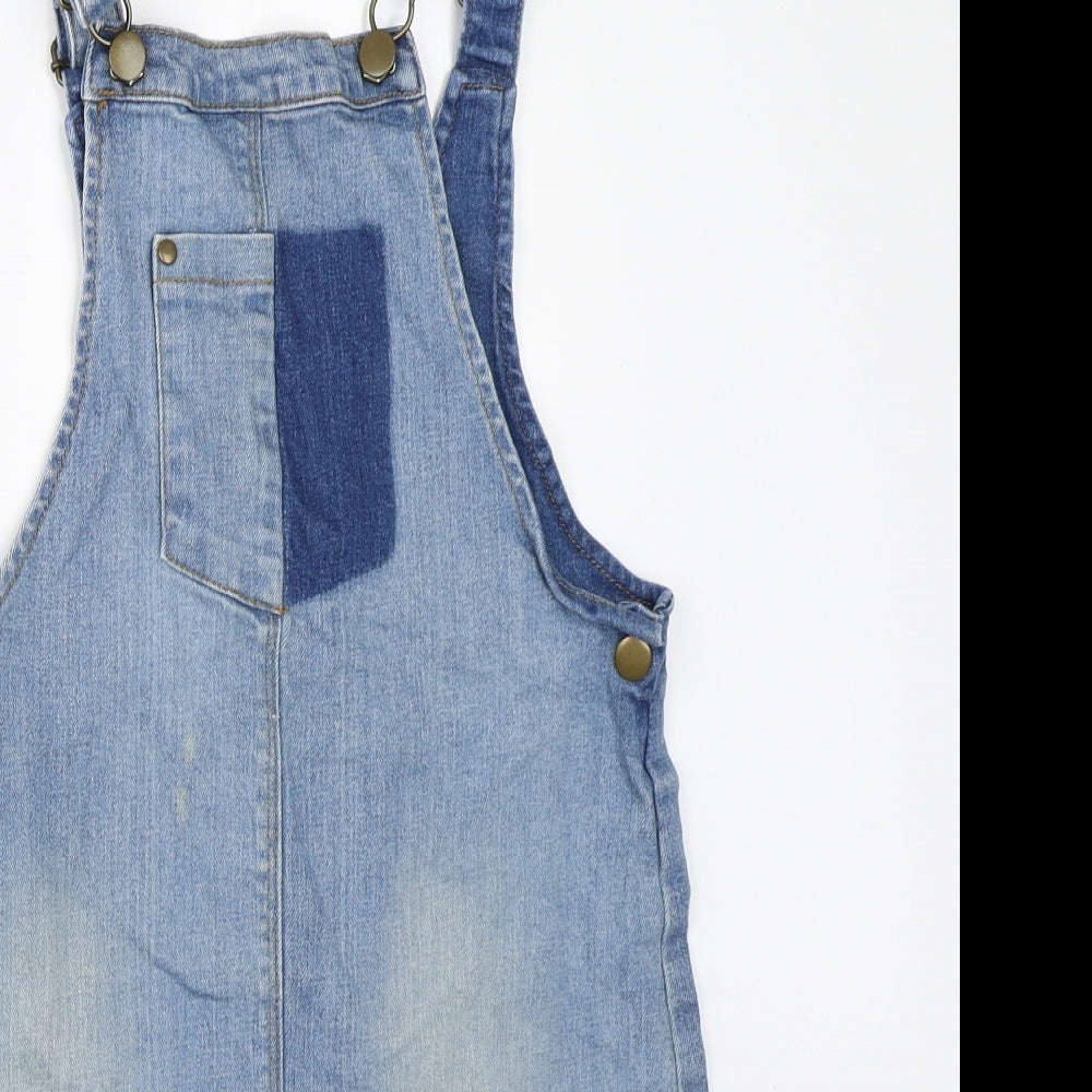 Nutmeg Girls Blue  Denim Pinafore/Dungaree Dress  Size 10-11 Years