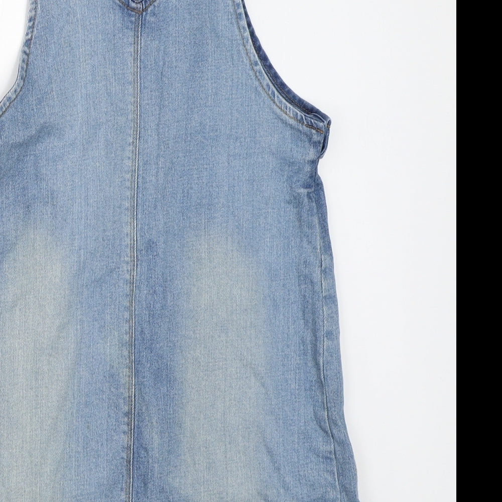 Nutmeg Girls Blue  Denim Pinafore/Dungaree Dress  Size 10-11 Years
