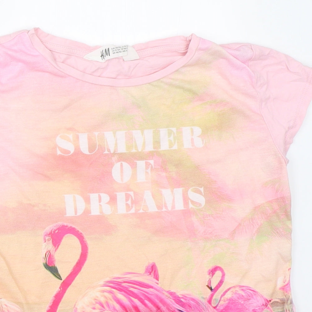 H&M Girls Pink   Basic T-Shirt Size 10-11 Years
