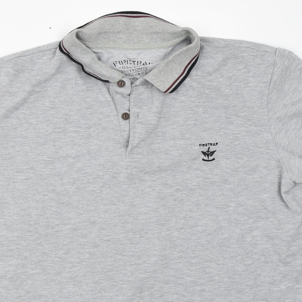 Firetrap Mens Grey    Polo Size L