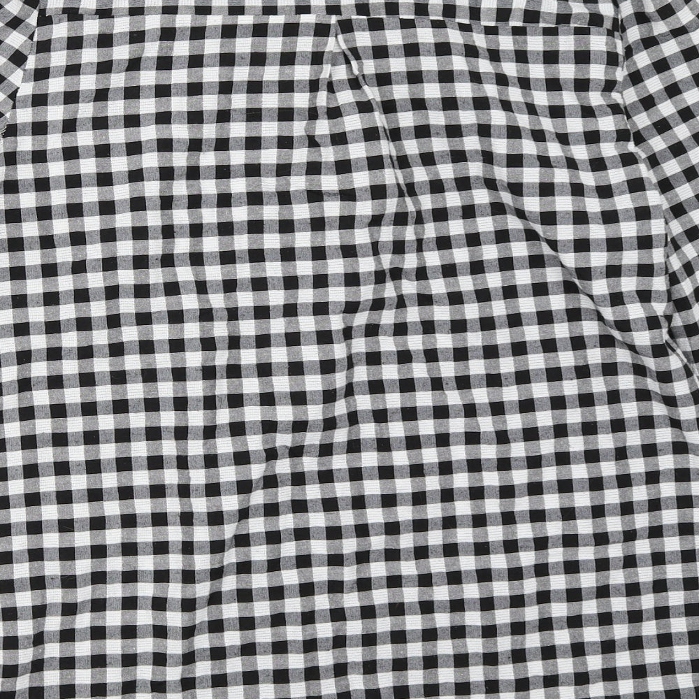 Foresta bella Womens Black Check  Basic Button-Up Size S