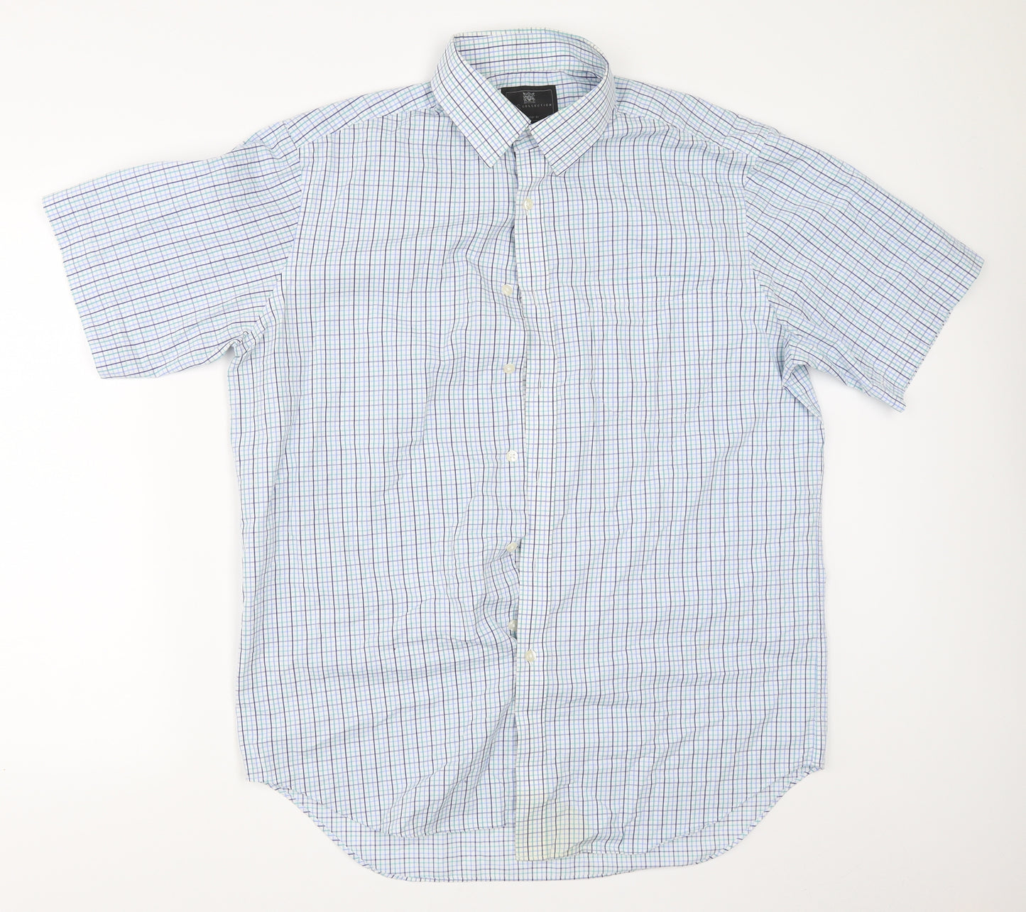 Marks and Spencer Mens Blue    Button-Up Size 16