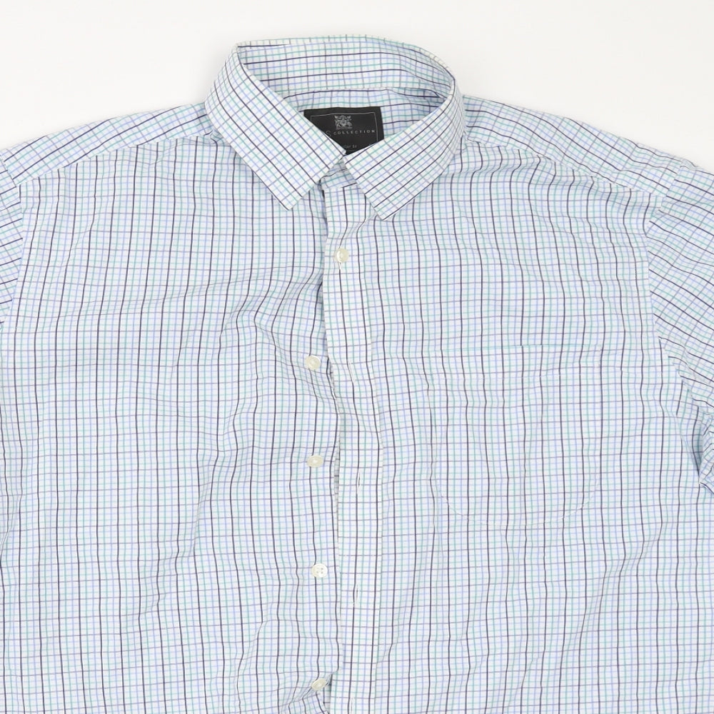 Marks and Spencer Mens Blue    Button-Up Size 16