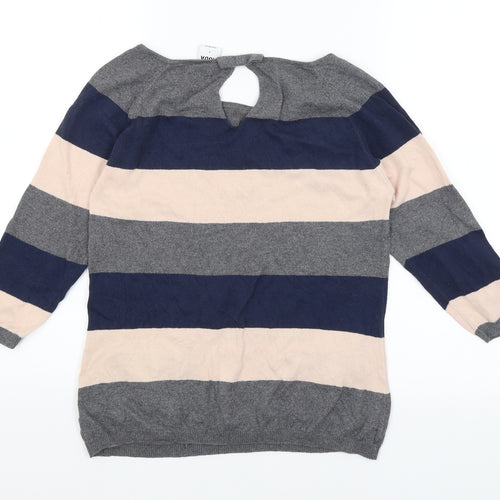 VERO MODA Womens Grey Striped  Basic T-Shirt Size S