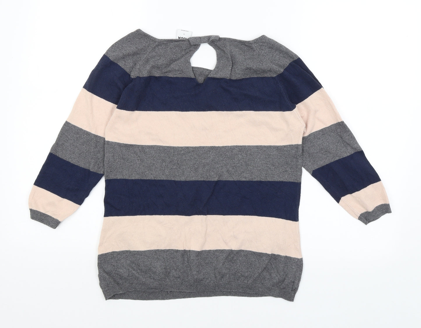 VERO MODA Womens Grey Striped  Basic T-Shirt Size S