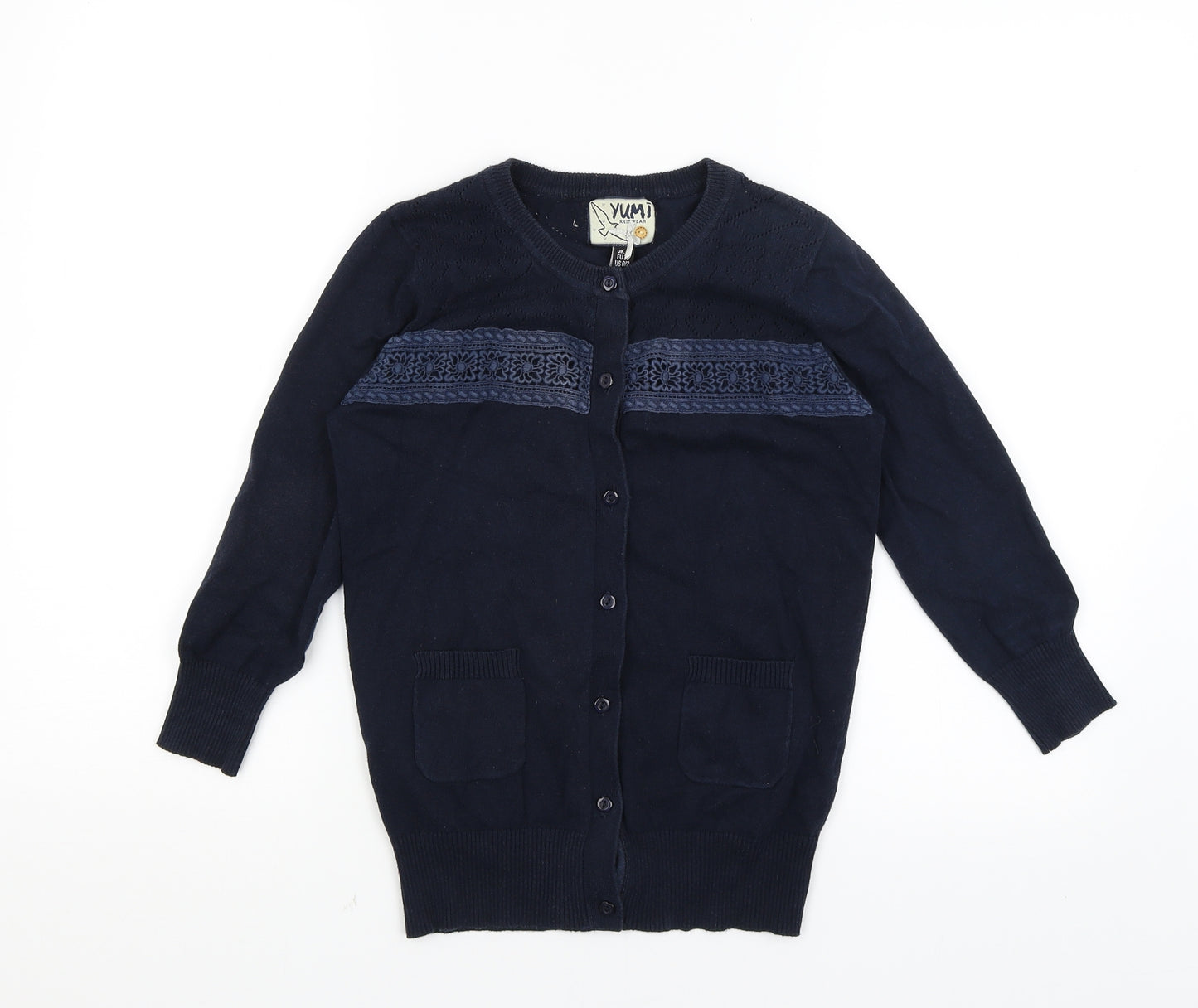 Yumi Womens Blue   Cardigan Jumper Size 8