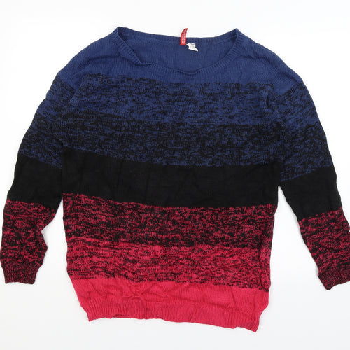 Divided Womens Blue Striped  Pullover Jumper Size S