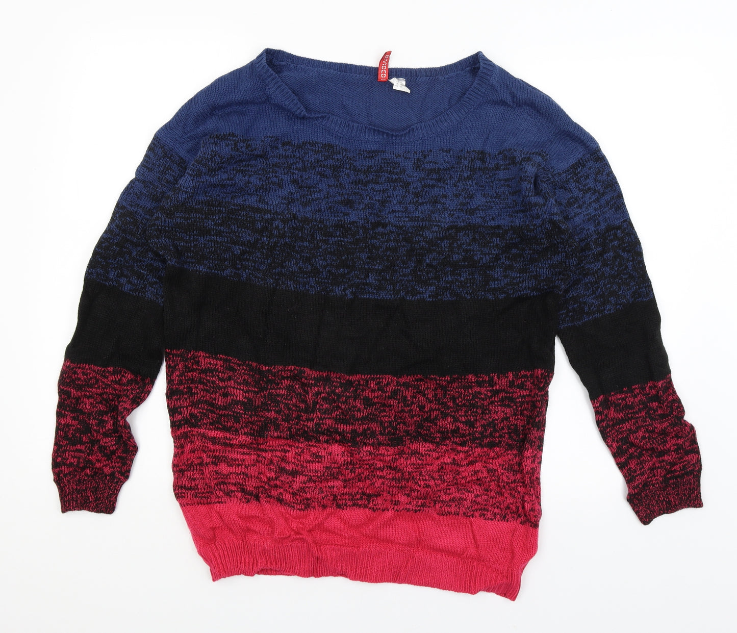 Divided Womens Blue Striped  Pullover Jumper Size S