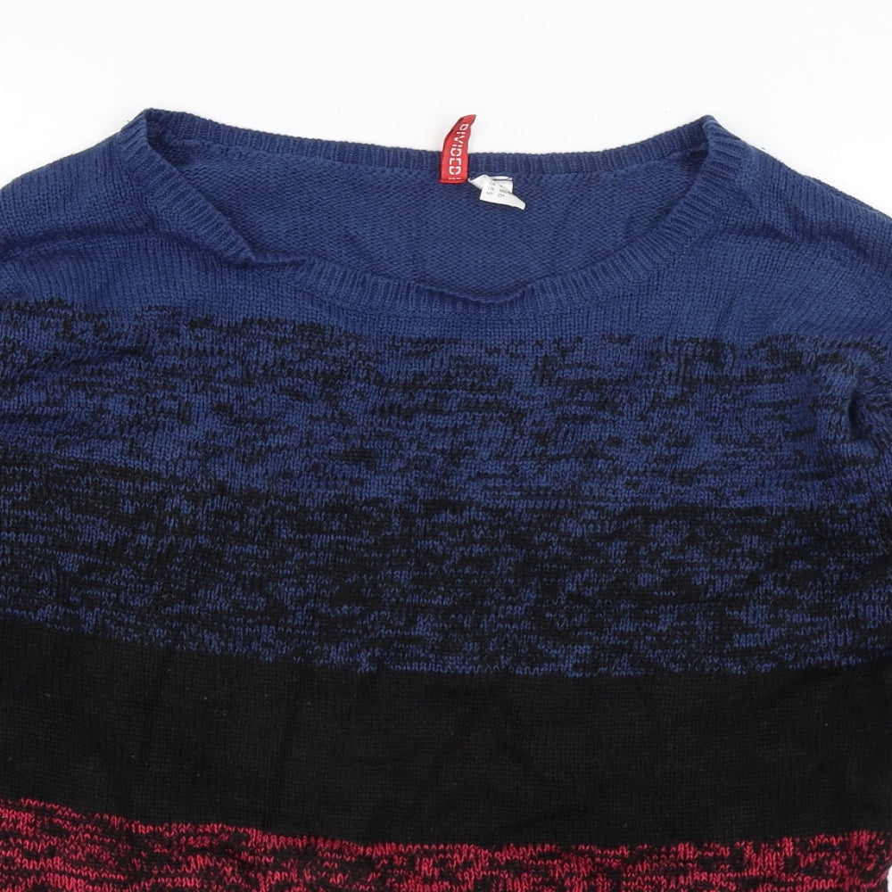 Divided Womens Blue Striped  Pullover Jumper Size S