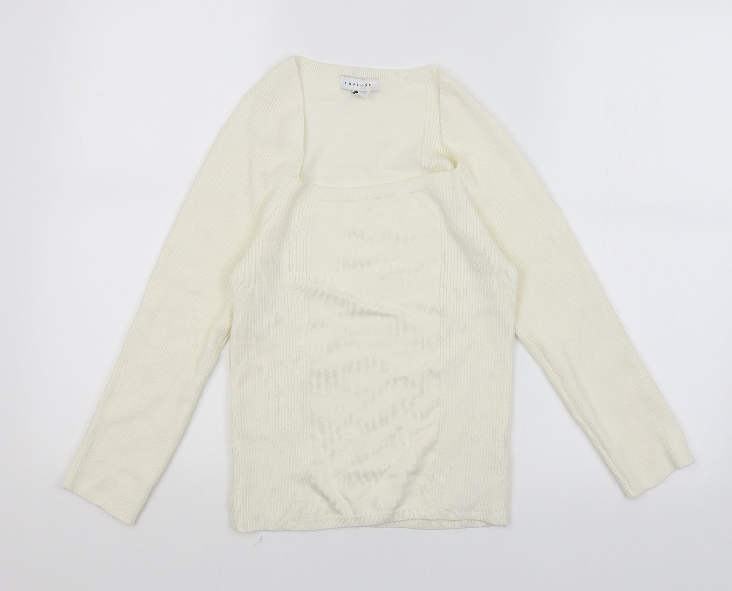 Topshop Womens White   Pullover Jumper Size XL