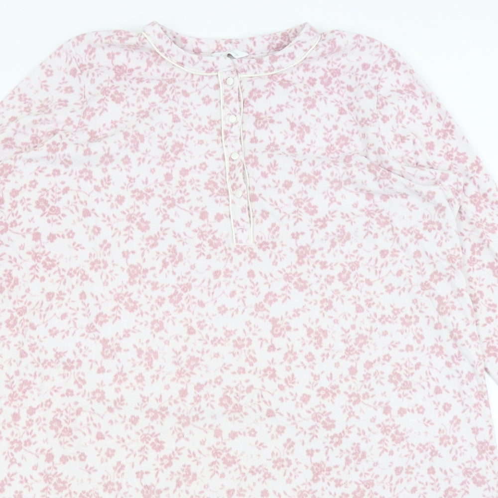 M&S Womens Pink Floral  Top Nightshirt Size 20