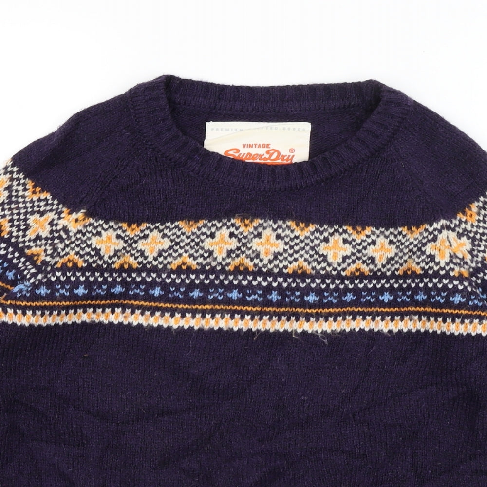 Superdry Mens Purple   Pullover Jumper Size L