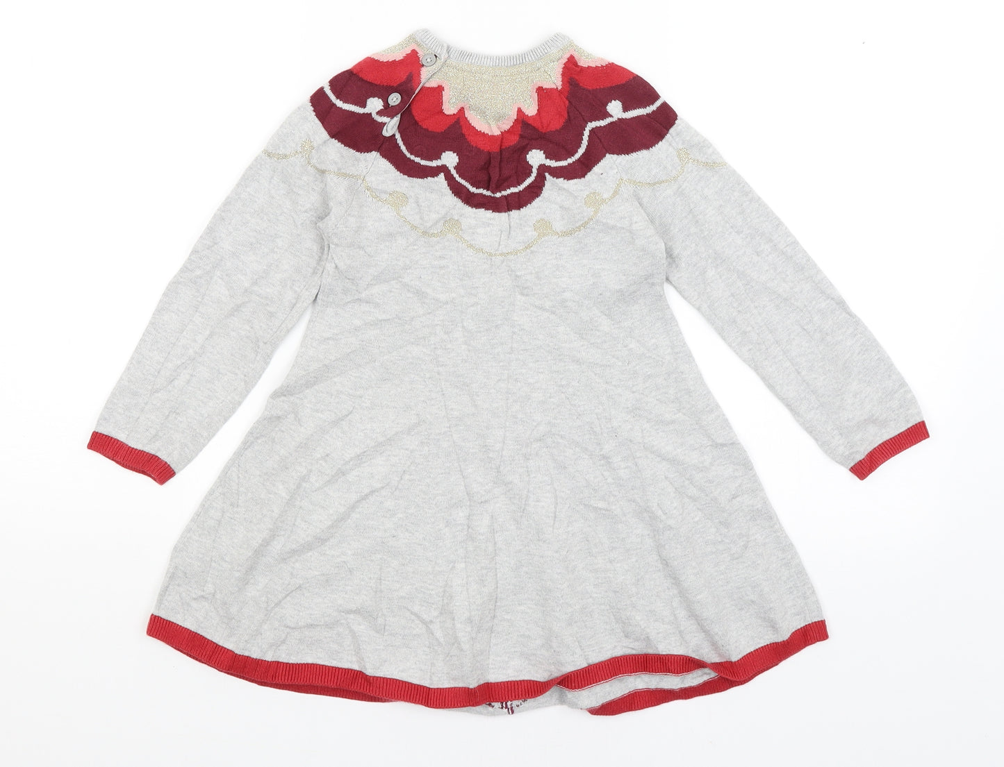 M&S Girls Grey   Jumper Dress  Size 4-5 Years