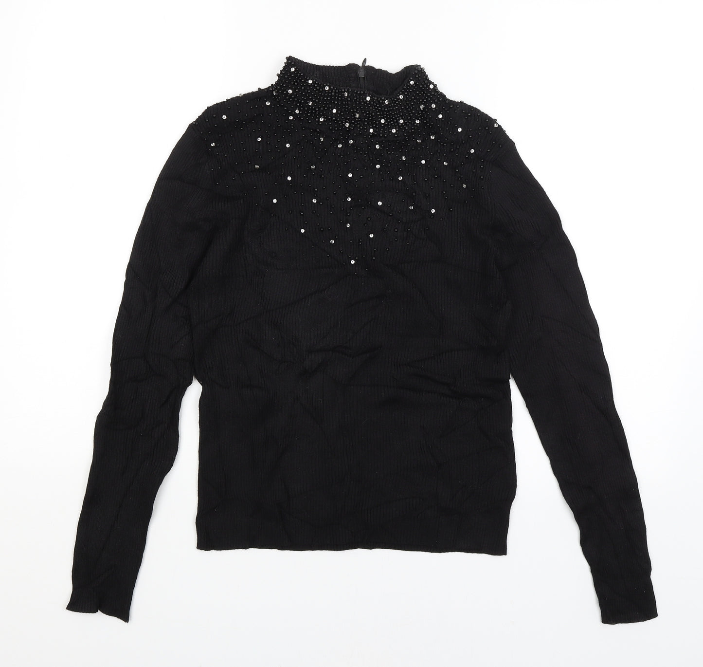 Signature Womens Black   Pullover Jumper Size S