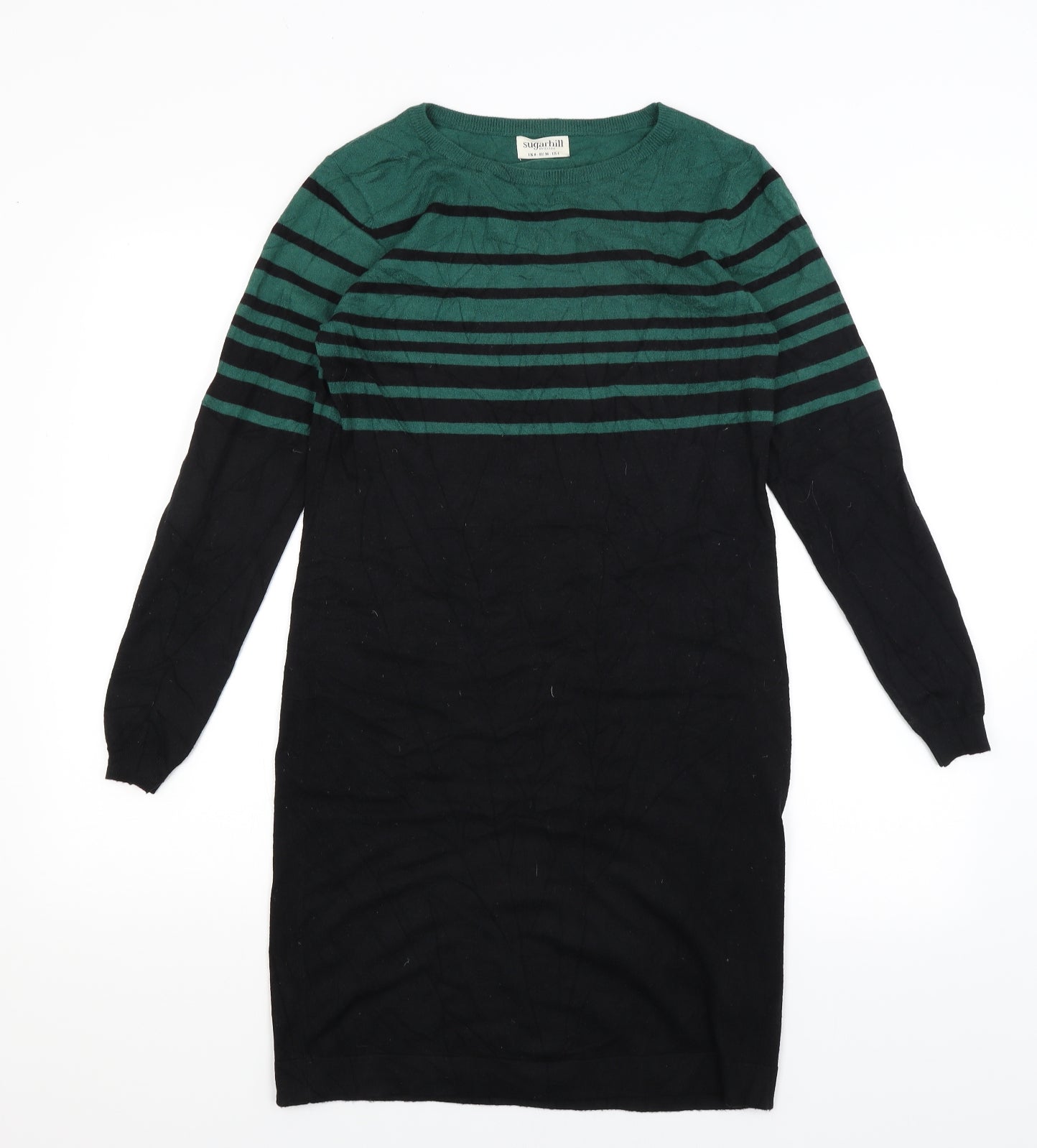 Sugarhill Womens Black Striped  Jumper Dress  Size 8