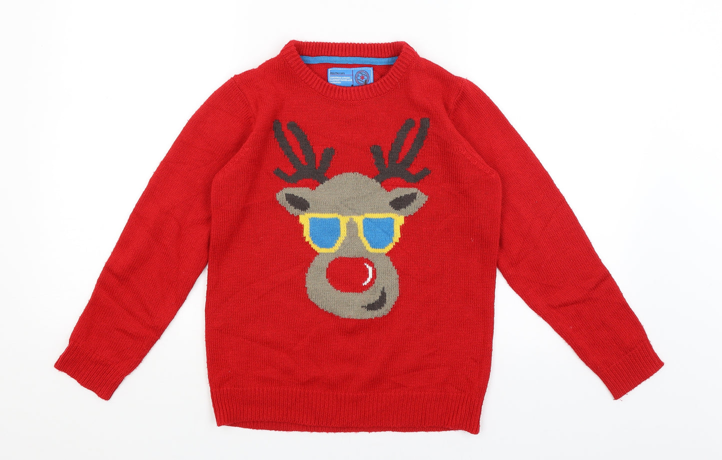 Rebel Boys Red   Pullover Jumper Size 9-10 Years  - Reindeer