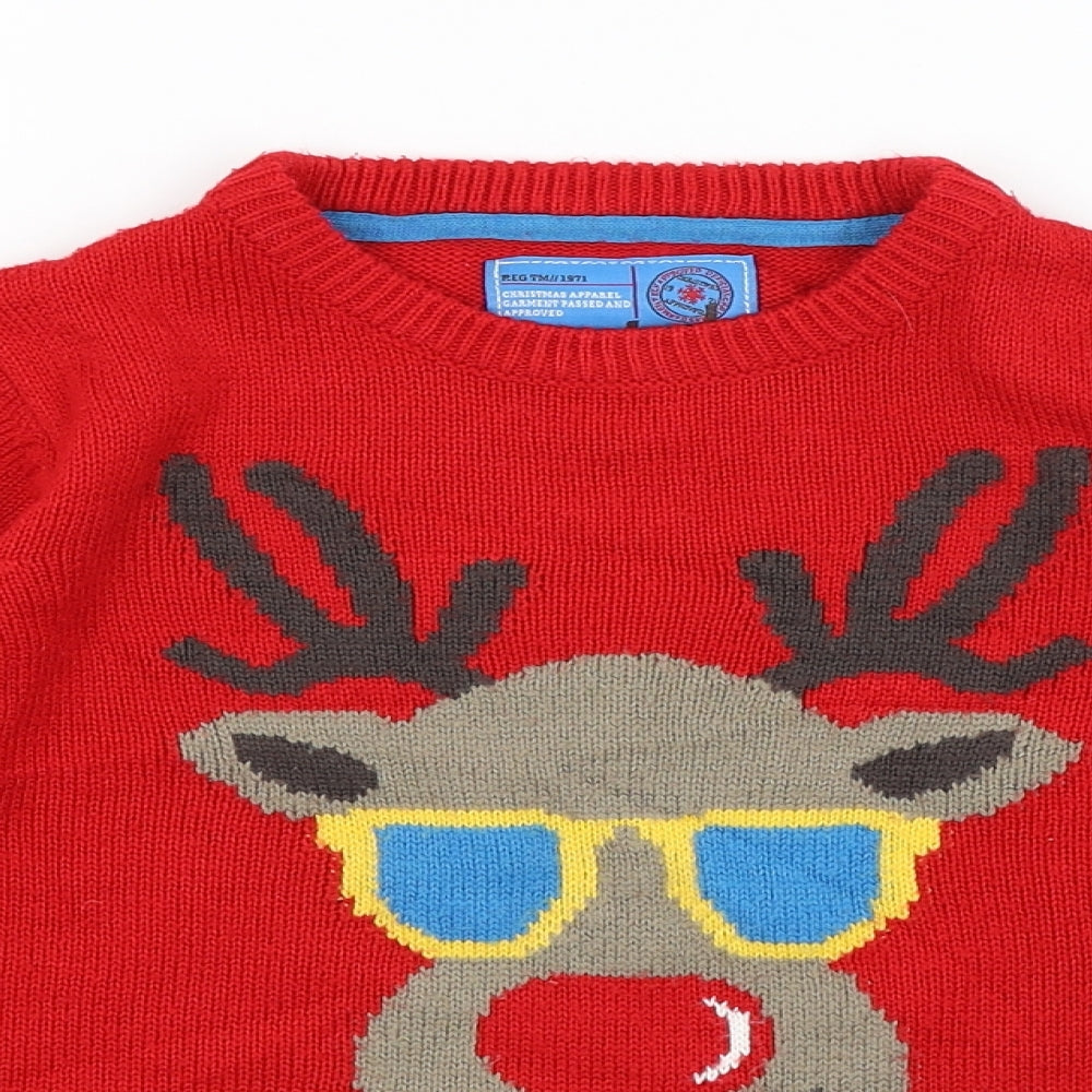 Rebel Boys Red   Pullover Jumper Size 9-10 Years  - Reindeer