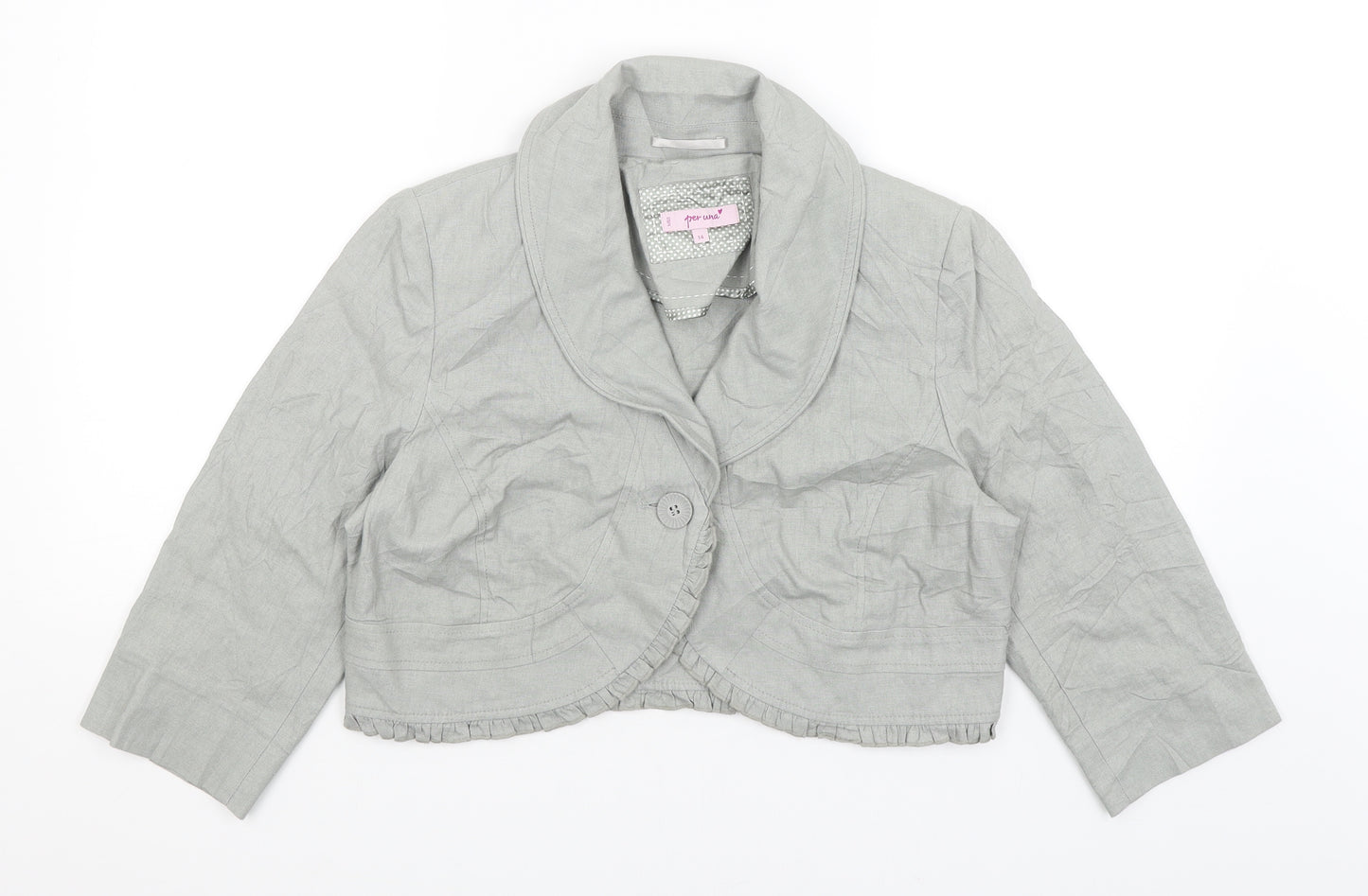 Per Una Womens Grey   Jacket Blazer Size 14