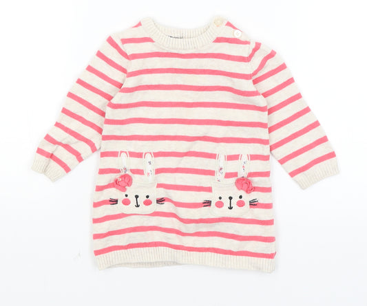 Front view of Early Days Baby Ivory Striped jumper, size 6-9, Months