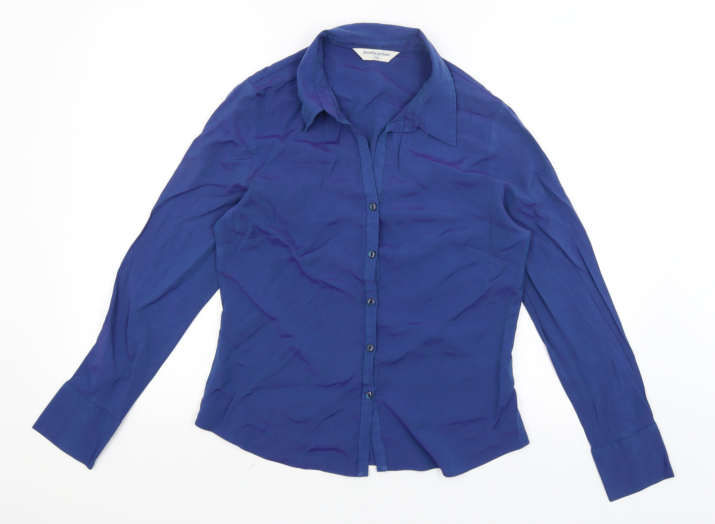 Dorothy Perkins Womens Blue   Basic Button-Up Size 14