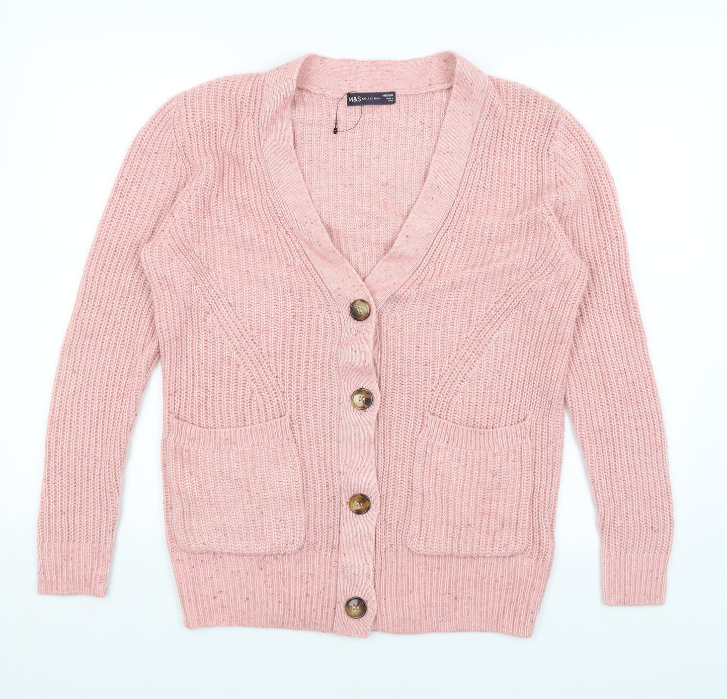 M&S Womens Pink   Cardigan Jumper Size M