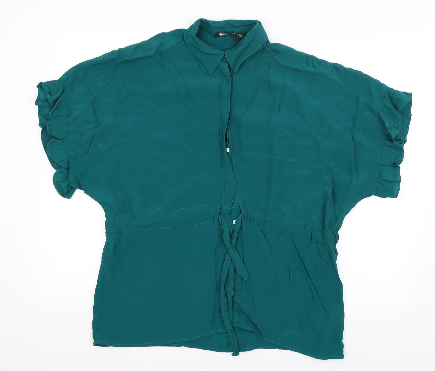 Zara Womens Green   Basic Button-Up Size M