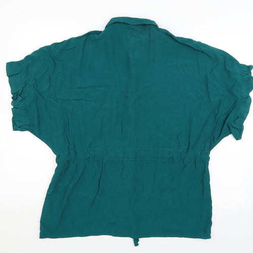 Zara Womens Green   Basic Button-Up Size M