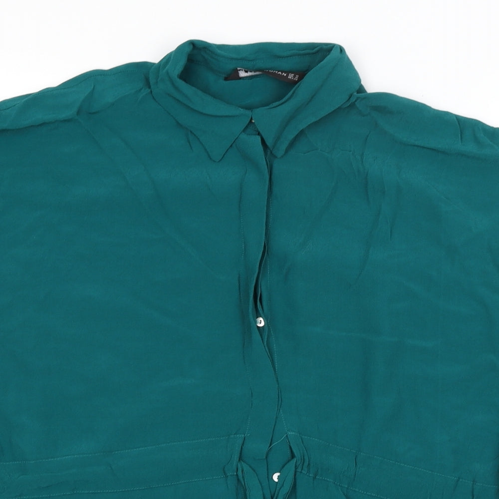 Zara Womens Green   Basic Button-Up Size M