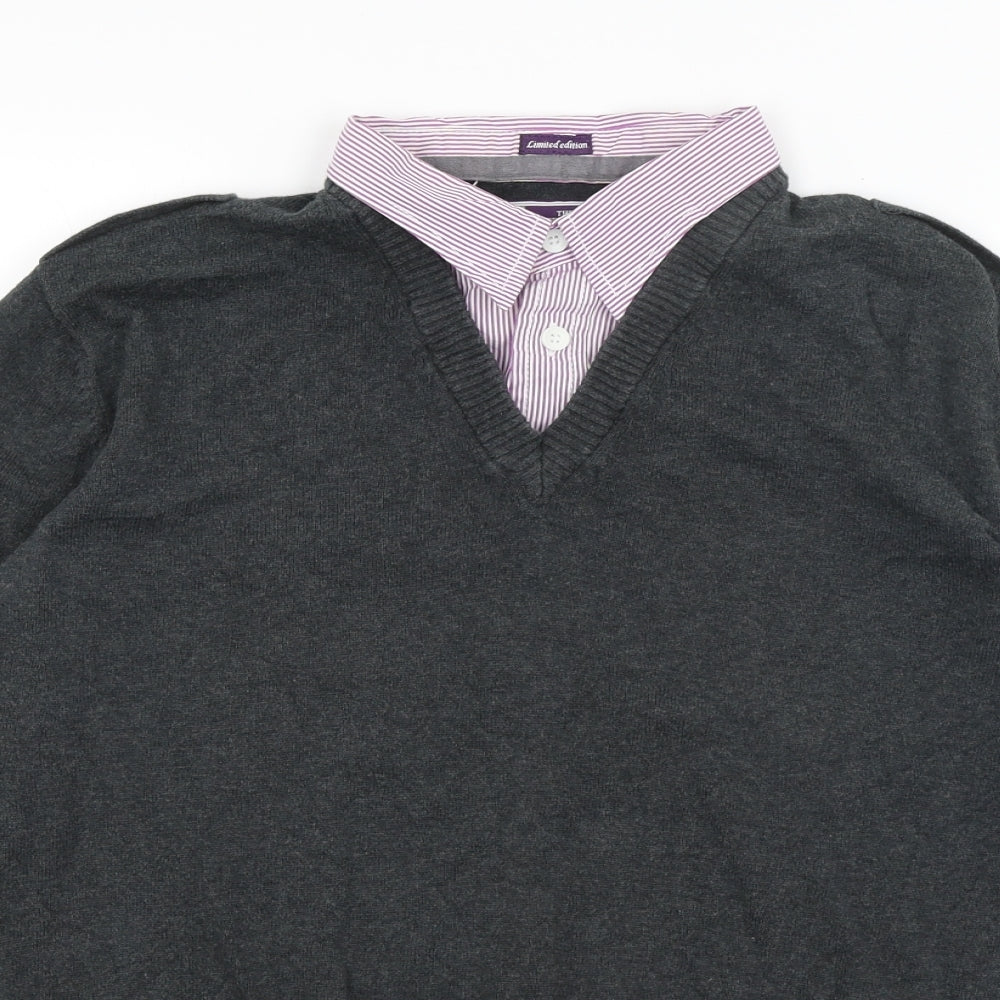 Two Stones Mens Grey   Pullover Jumper Size XL