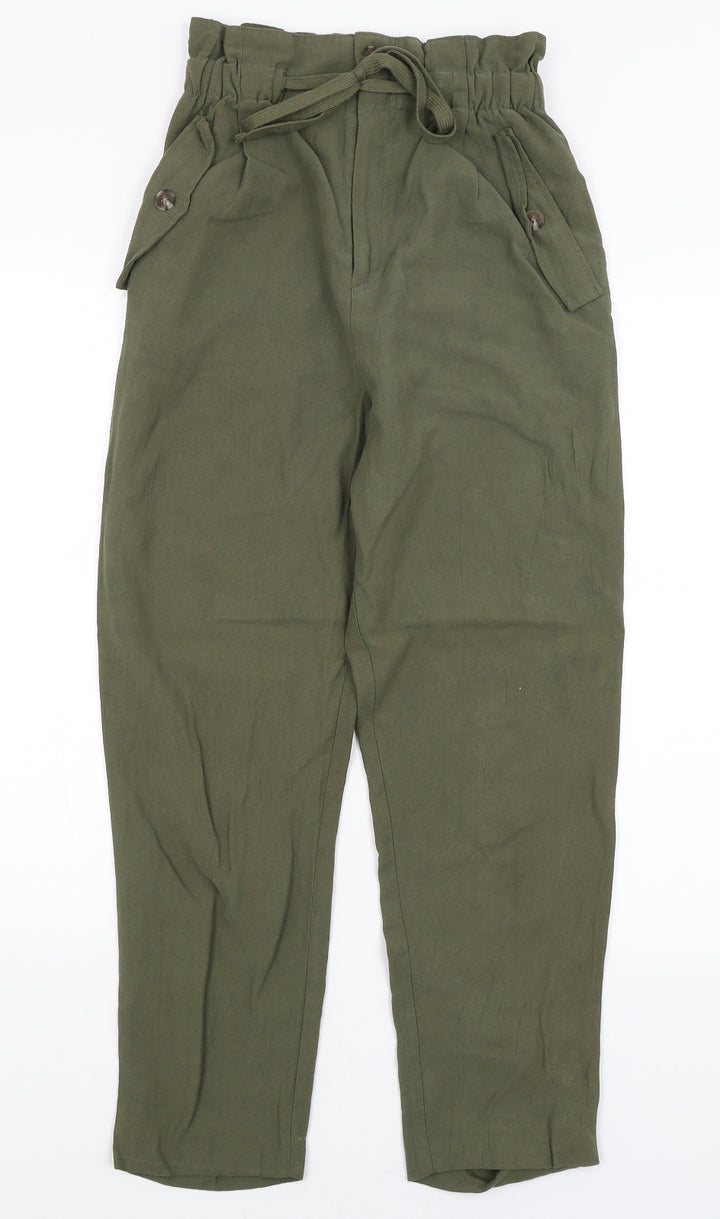 H&M Womens Green Trousers Size 8 L25 in